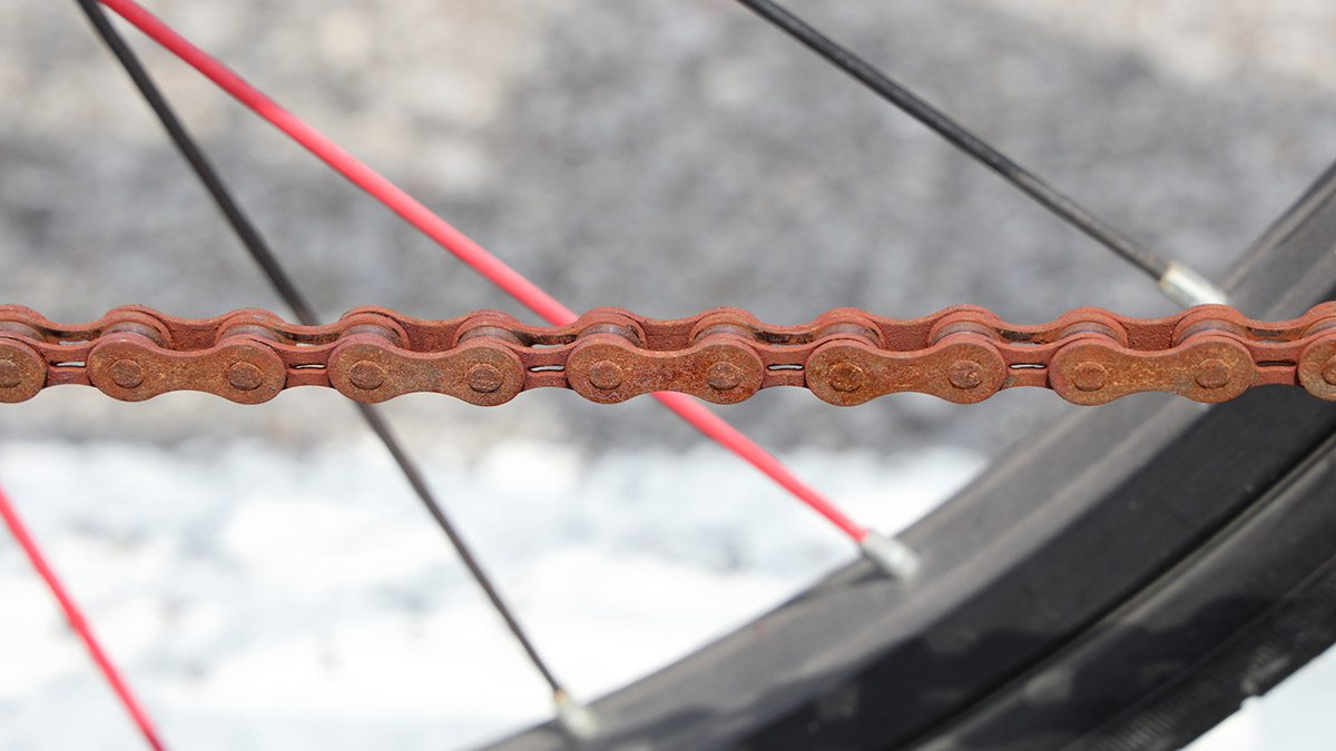 チェーンが錆びてしまった自転車