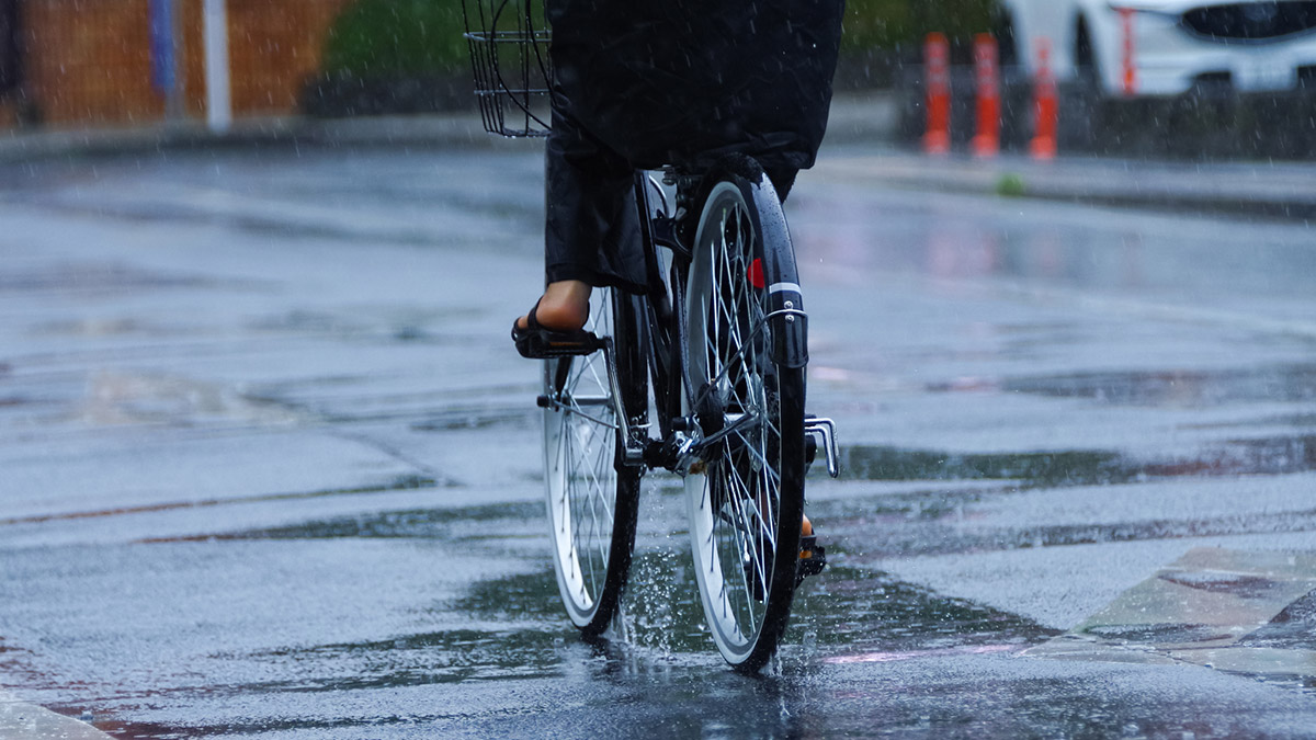 雨の日の自転車